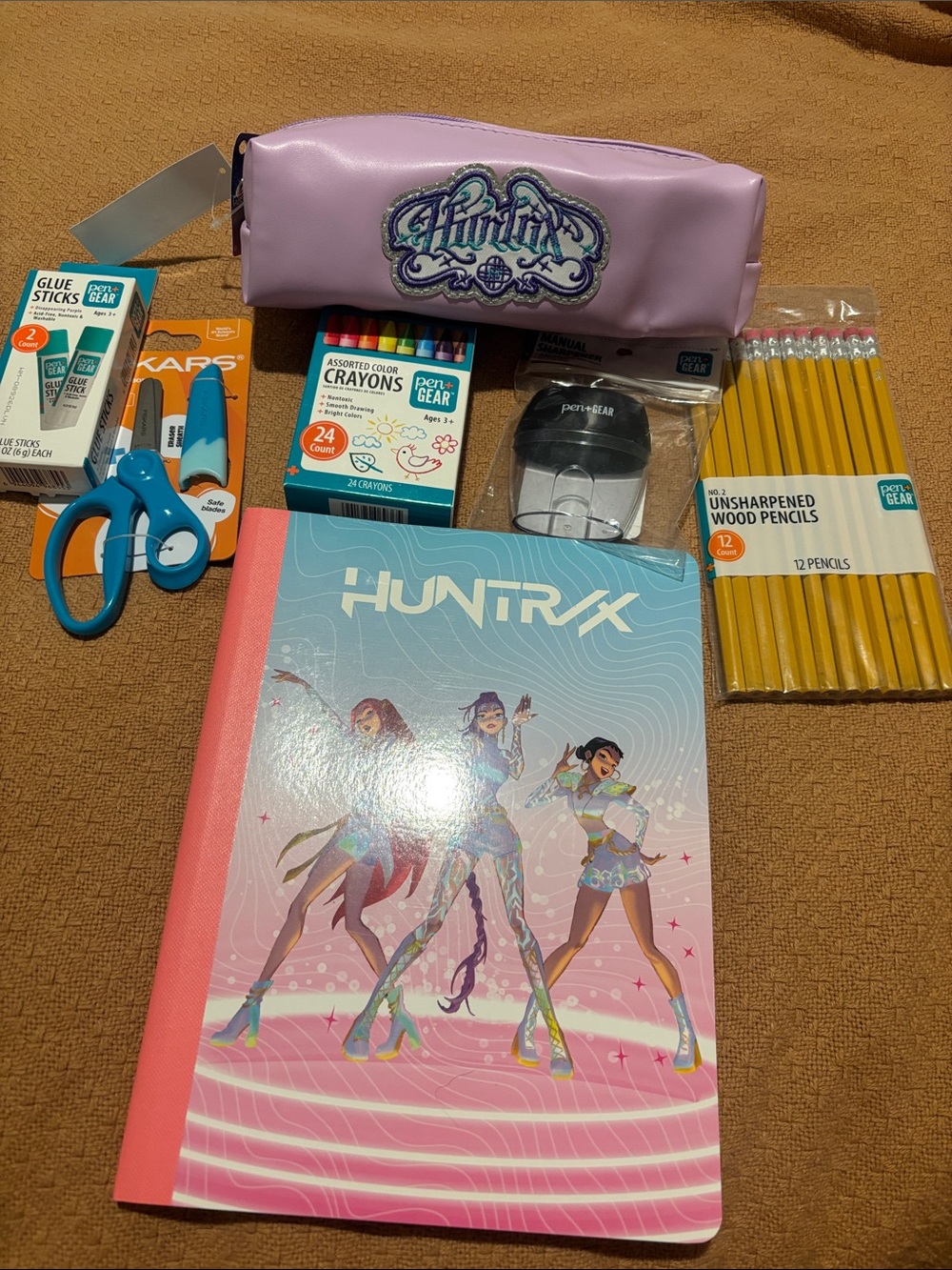 School Supplies Bundle with K-Pop Demon Hunter notebook and pencil case